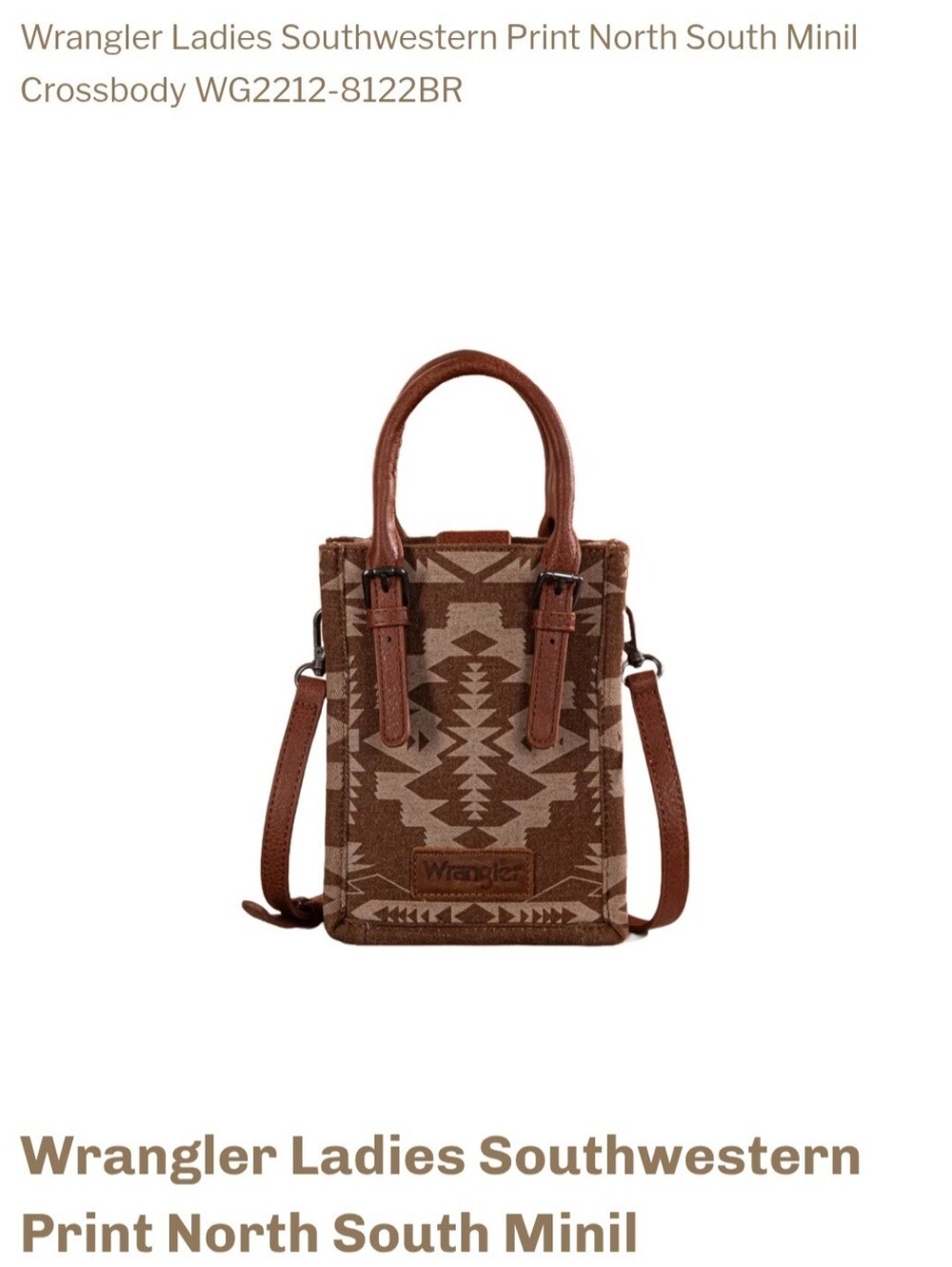 Wrangler Tan & Cream Southwestern Aztec Canvas Crossbody Tote